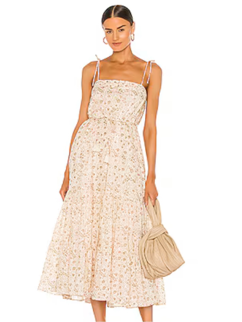 Cleobella Victorian Floral Strappy Midi Dress Medium Organic Cotton Cottagecore